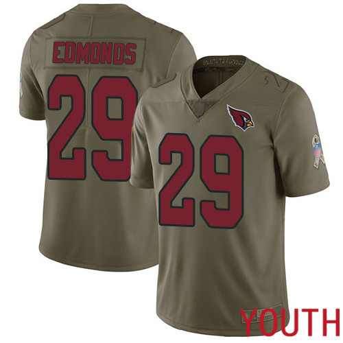 Arizona Cardinals Limited Olive Youth Chase Edmonds Jersey NFL Football #29 2017 Salute to Service->youth nfl jersey->Youth Jersey